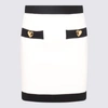 MOSCHINO MOSCHINO WHITE AND BLACK STRETCH HEART BUTTONS MINI SKIRT