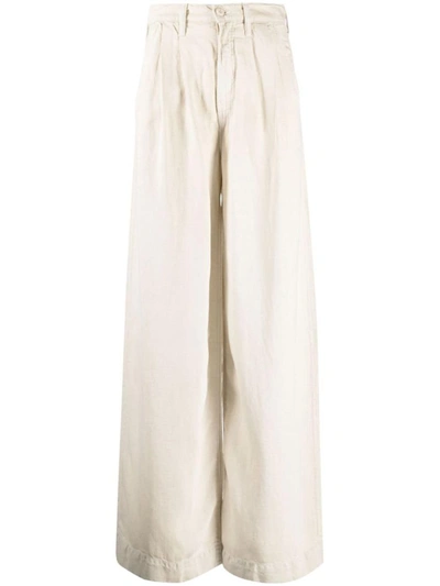 Mother High Waisted Trousers In Beige