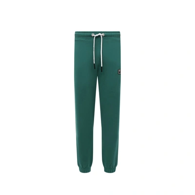 Palm Angels Cotton Sweatpants In Green