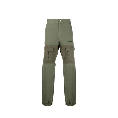 Palm Angels Panelled Multi-pocket Cargo Trousers In Green