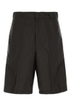 Prada Triangle Patch Logo Shorts In Black
