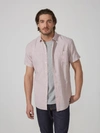 Frank + Oak Short-Sleeved Cotton-Linen Oxford Shirt in Antique Pink ,99768