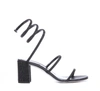 René Caovilla Rhinestone-embellished Satin Sandals In Black
