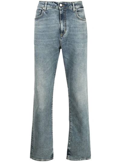 Represent Straight-leg Stonewash Jeans In Indigo Blue