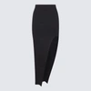 RICK OWENS RICK OWENS BLACK VISCOSE STRETCH LONG SKIRT