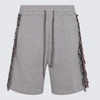 Ritos Contrast-trim Track Shorts In <p>grey Cotton Shorts From  Featuring Elasticated Waistband, Side Pockets And Fringes On Legs.