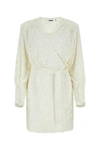 Rotate Birger Christensen Rotate Sequin Embroidered Wrap Dress In White