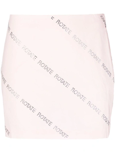Rotate Birger Christensen Rotate Crystal Poplin Mini Skirt In Balletslipper
