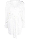 Rotate Birger Christensen White Samantha Sequin Wrap Dress In White