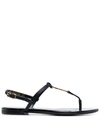 Saint Laurent Cassandra Open-toe Sandals In Patr.navy