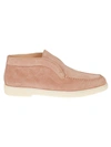Santoni Loafers With Round Toe And Rubber Sole In Pink
