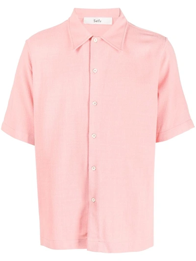 Séfr Buttoned Short-sleeved Shirt In Pink