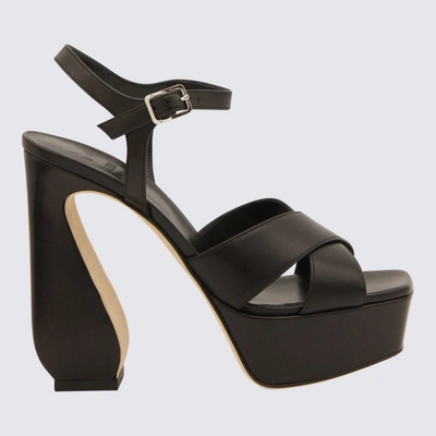 Si Rossi Black Leather Sandals