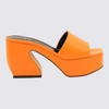 Si Rossi Flash Orange Leather Sandals In Flash Orange