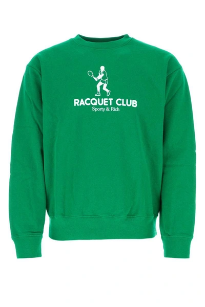 Sporty And Rich Sporty & Rich Graphic Printed Crewneck Sweatshirt In Green