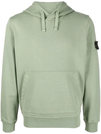 Stone Island Hoodie Mit Logo-patch In Green