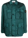 Stone Island Compass-patch Shirt Jacket In Green