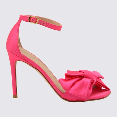 Stuart Weitzman Hot Pink Satin Loveknot Sandals