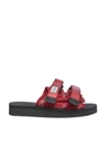 Suicoke Red And Black Nylon Moto-cab-pt02 Sandal In Web
