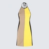 Sunnei Black, Yellow, Beige And White Cotton Dress In Multicolour
