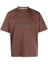 Sunnei Logo-print Cotton T-shirt In Brown