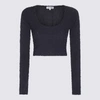 Sunnei Long-sleeved Blouse With Round Neck In Blue