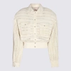 THE MANNEI THE MANNEI WHITE LEATHER NICE BOMBER JACKET