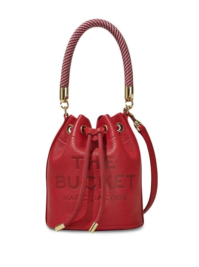 Marc Jacobs The Micro Leather Bucket Bag In Red