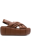 Themoirè Lyra 75mm Platform Slides In Brown