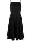 Theory Square Neck Dress In Good Cotton In Black
