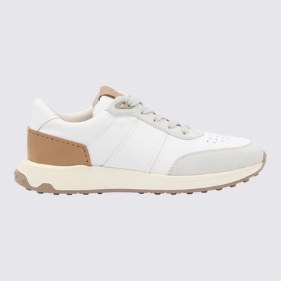 Tod's Leather Panelled Trainers In White