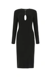 Tom Ford Black Stretch Jersey Midi Dress With Cut-out In Lb999
