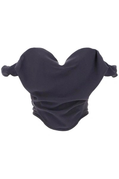 Vivienne Westwood Sunday Off-shoulder Crêpe Corset Top In Blue