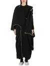 Yohji Yamamoto Women's Long Wool Coat With Stitching In Black