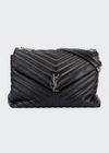 SAINT LAURENT LOULOU LARGE YSL SHOULDER BAG IN QUILTED LEATHER,PROD138980005