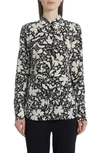 Stella Mccartney Wilson Floral-print Classic Silk Blouse In Multicolor Black