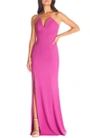 Dress The Population Fernanda Strapless Evening Gown In Hibiscus