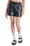 Steve Madden Lainey Faux Leather Shorts In Black