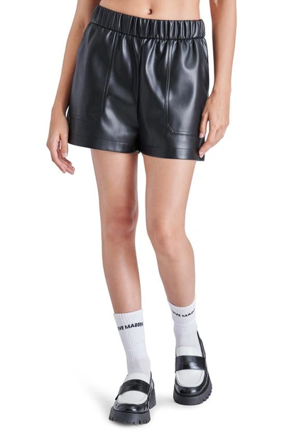 Steve Madden Lainey Faux Leather Shorts In Black