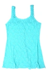 Hanky Panky Plus Size Signature Lace V-neck Chemise In Aquatic Bl