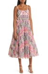 HUTCH HUTCH VITA FLORAL PLEATED TULLE A-LINE GOWN