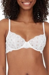 Skarlett Blue Smitten Underwire Eyelet Lace Demi Bra In White