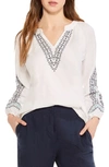 NIC + ZOE SOLSTICE EMBROIDERED COTTON BLOUSE