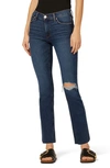 HUDSON NICO RIPPED MID RISE ANKLE STRAIGHT LEG JEANS