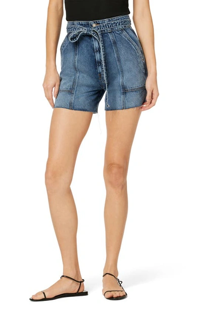 Hudson Tie Waist Denim Shorts In Brown