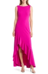 VINCE CAMUTO RUFFE FRONT SLEEVELESS GOWN