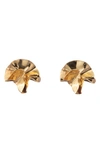 Sterling King Hammered-effect Statement Earrings In Gold