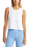 Beyond Yoga Featherweight New View Cropped Tank In Cloud White