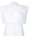 DELPOZO DELPOZO SLEEVELESS LAYERED SHIRT - WHITE,117250150412093537