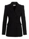 Dries Van Noten Double-breasted Satin-trimmed Wool-blend Blazer